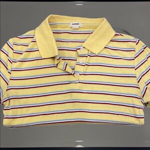 Garage Yellow Striped Polo Shirt